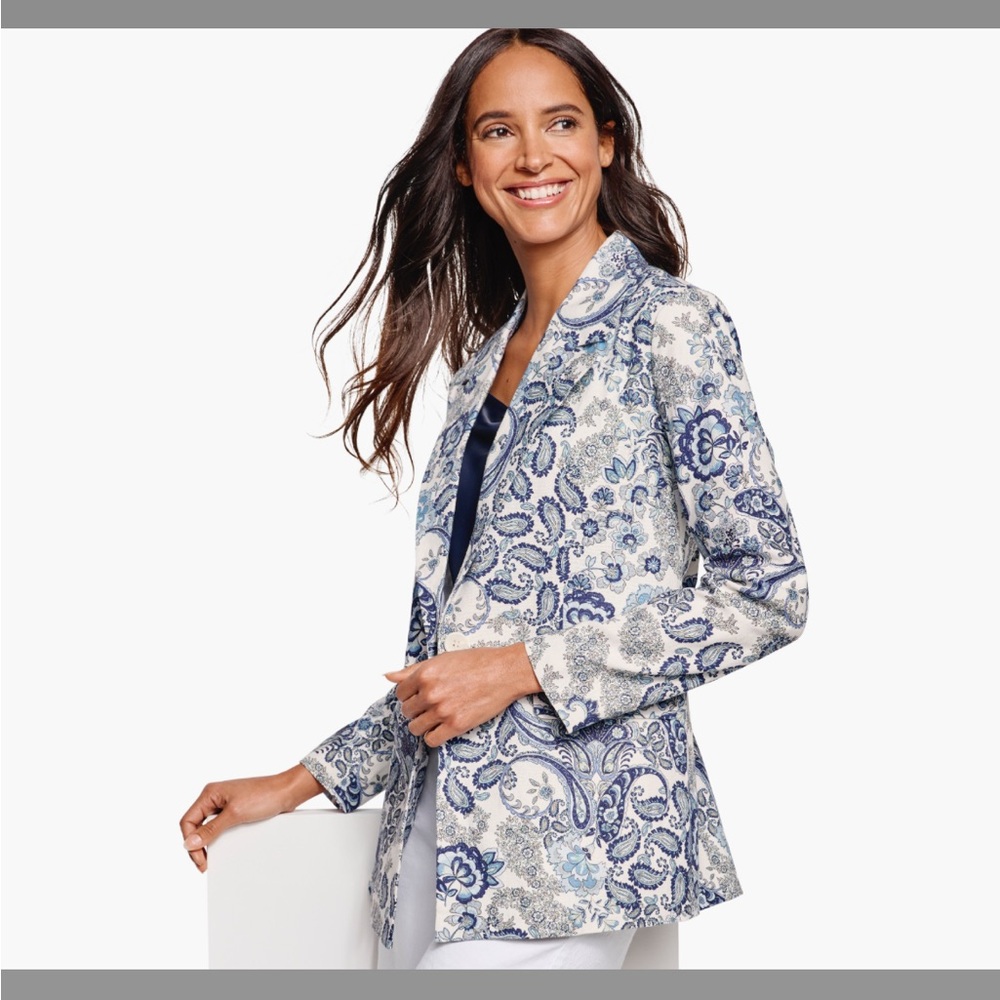 Johnston & Murphy Paisley Linen-Blend Blazer